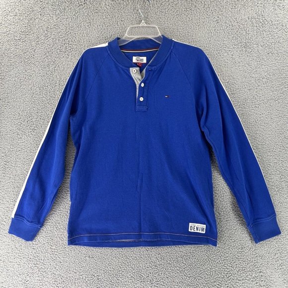 Tommy Hilfiger Denim Long Sleeve Mens Pullover‎ Henley Sweater Medium - Picture 1 of 14